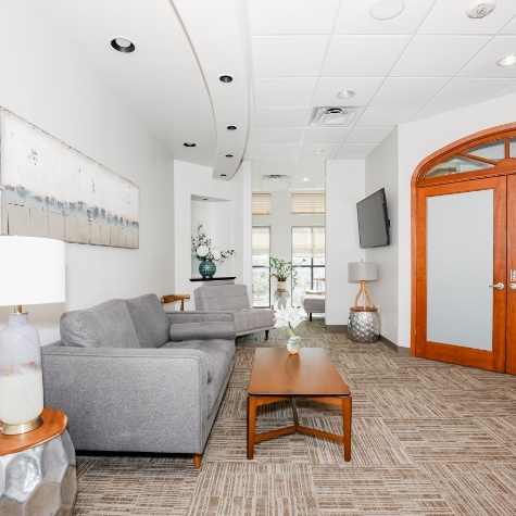 Waiting area of dental office in Fulshear